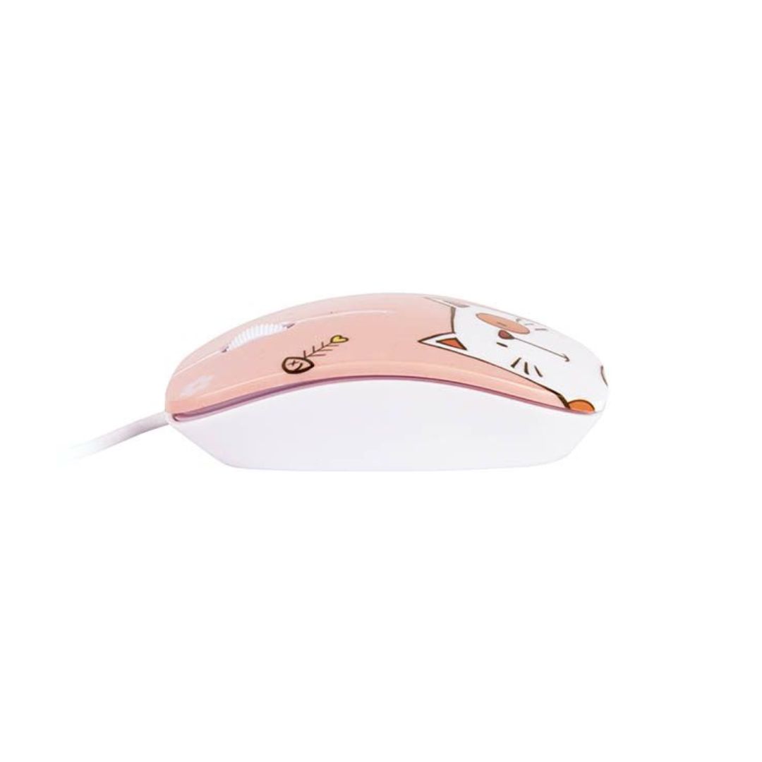 MOUSE ALAMBRICO PARA NIÑOS HALION HA-M853 1000 DPI - CARTOON GATITO - 2