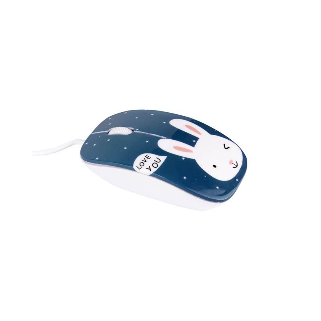 MOUSE ALAMBRICO PARA NIÑOS HALION HA-M853 1000 DPI - CARTOON CONEJITO - 3