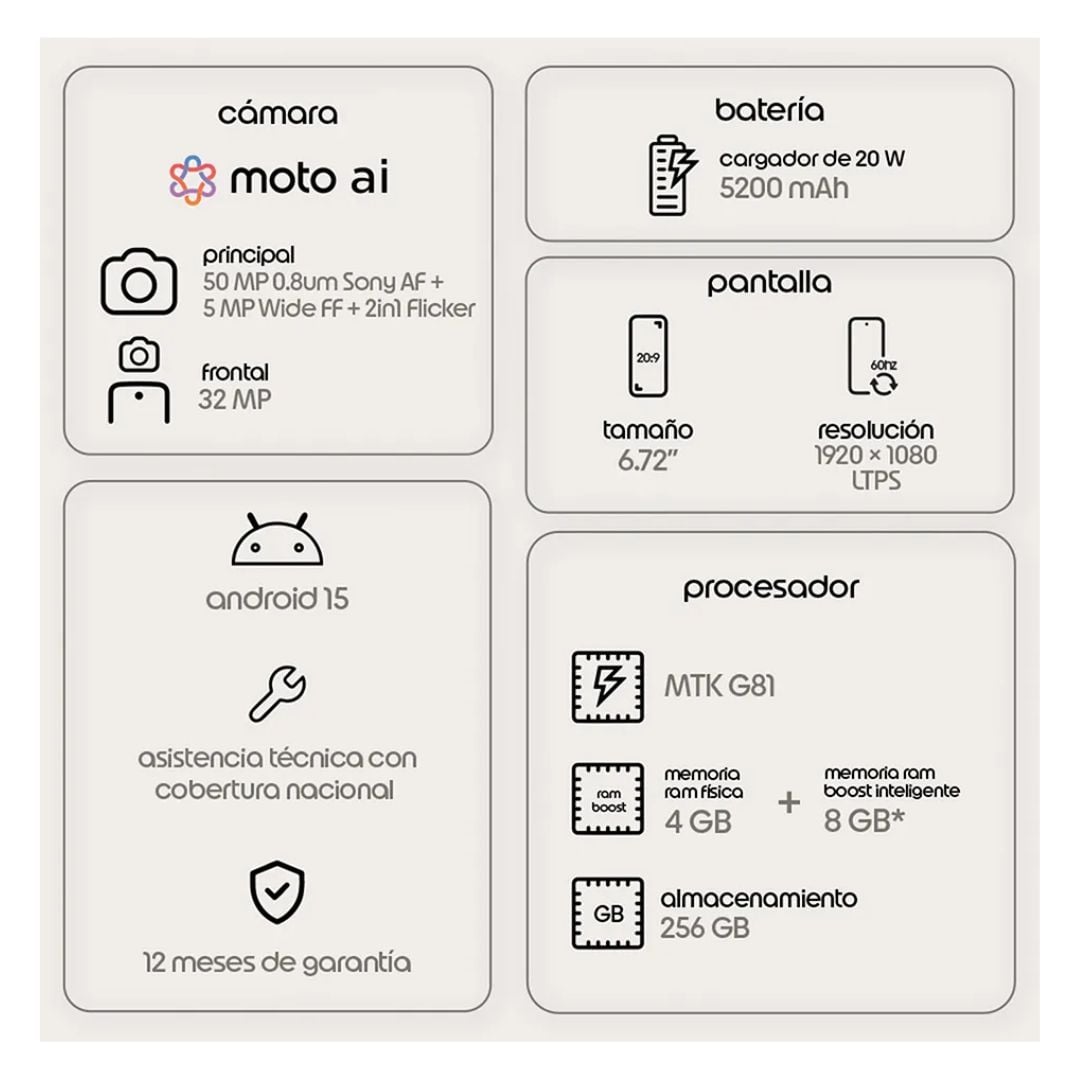 CELULAR MOTOROLA MOTO G17 4GB RAM 256GB ROM - ARANDANO - 8