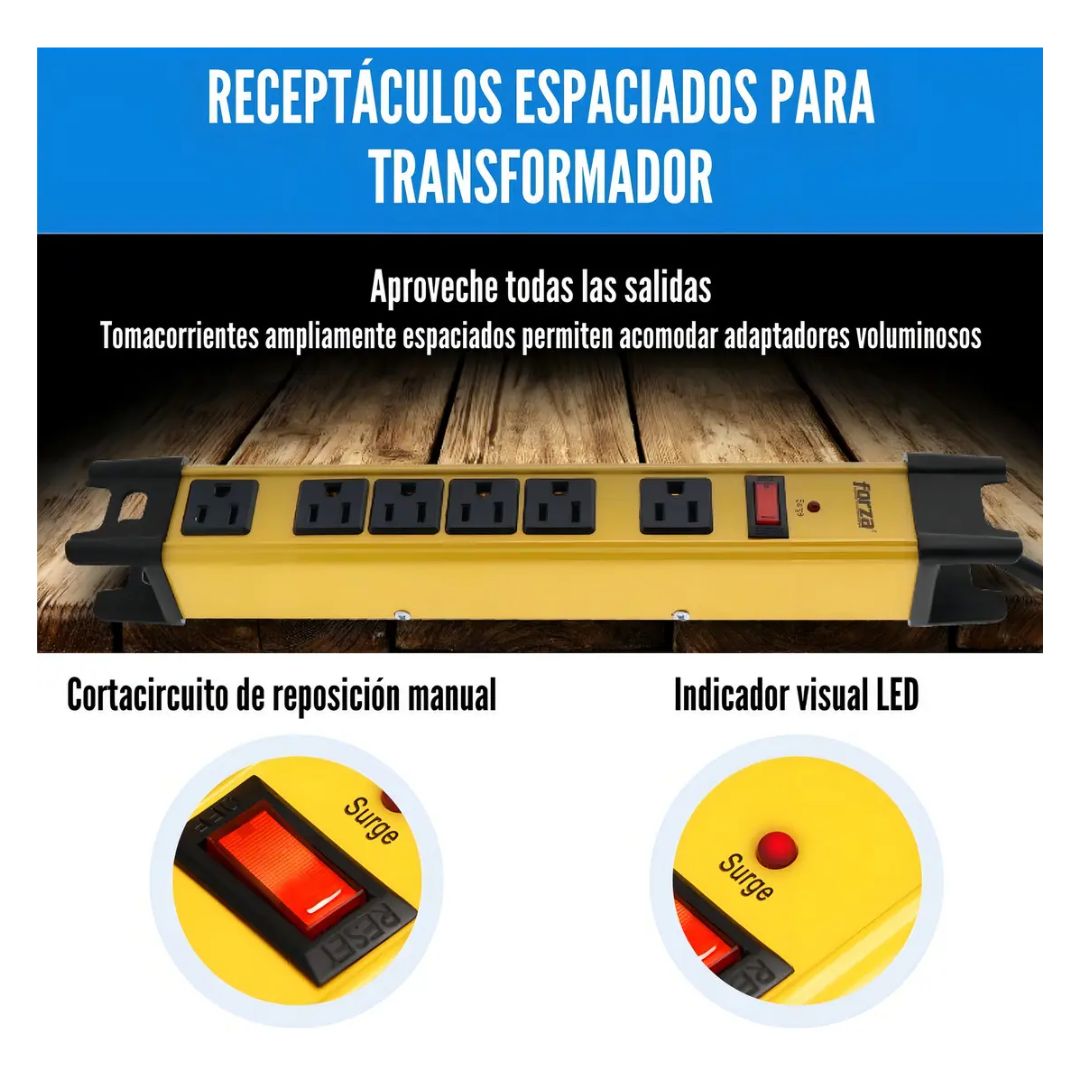 SUPRESOR FORZA METALICO 110V-220V 2200W 6T - FSP-806 - 6