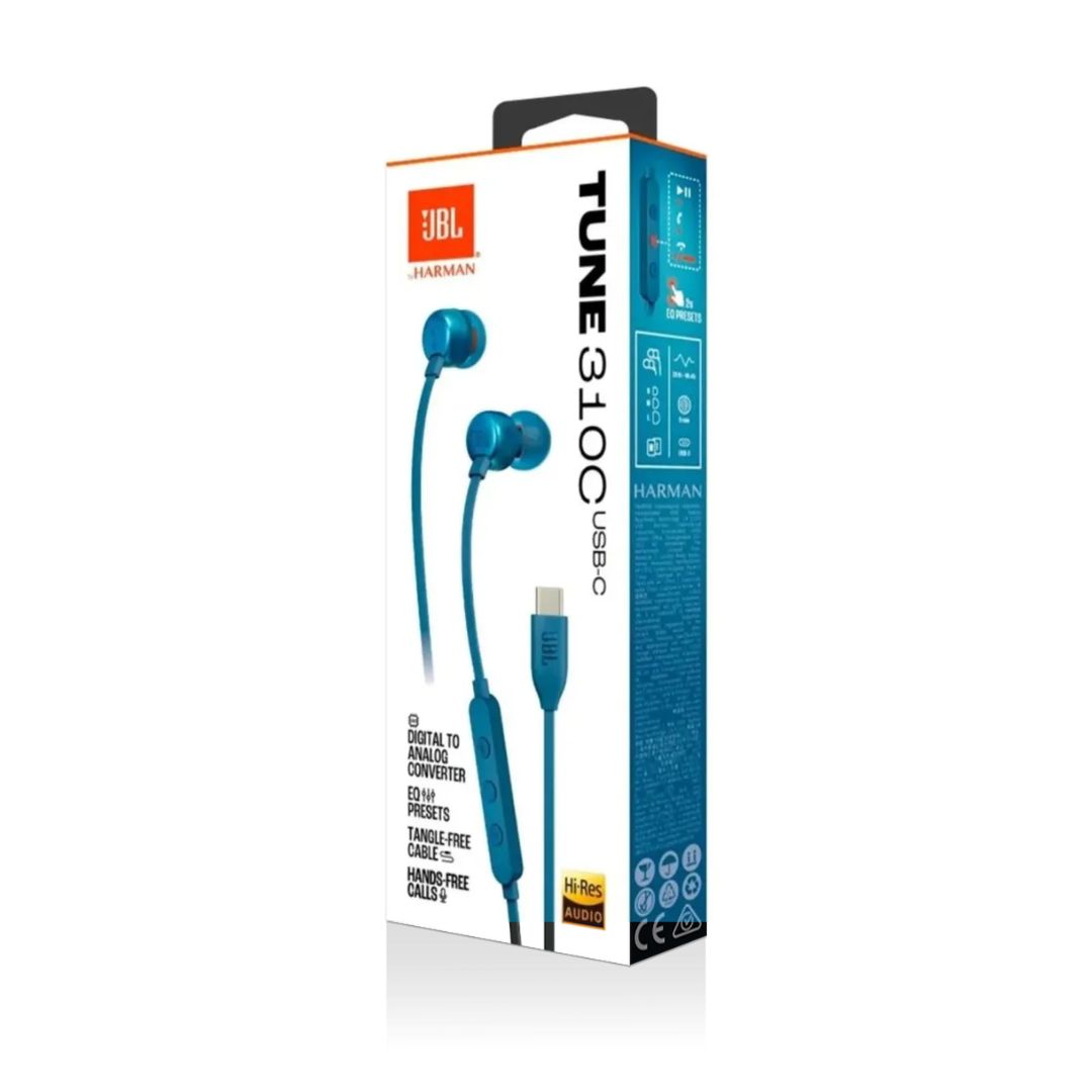 AUDIFONOS ALAMBRICOS JBL TUNE 310C USB-C - AZUL - 8