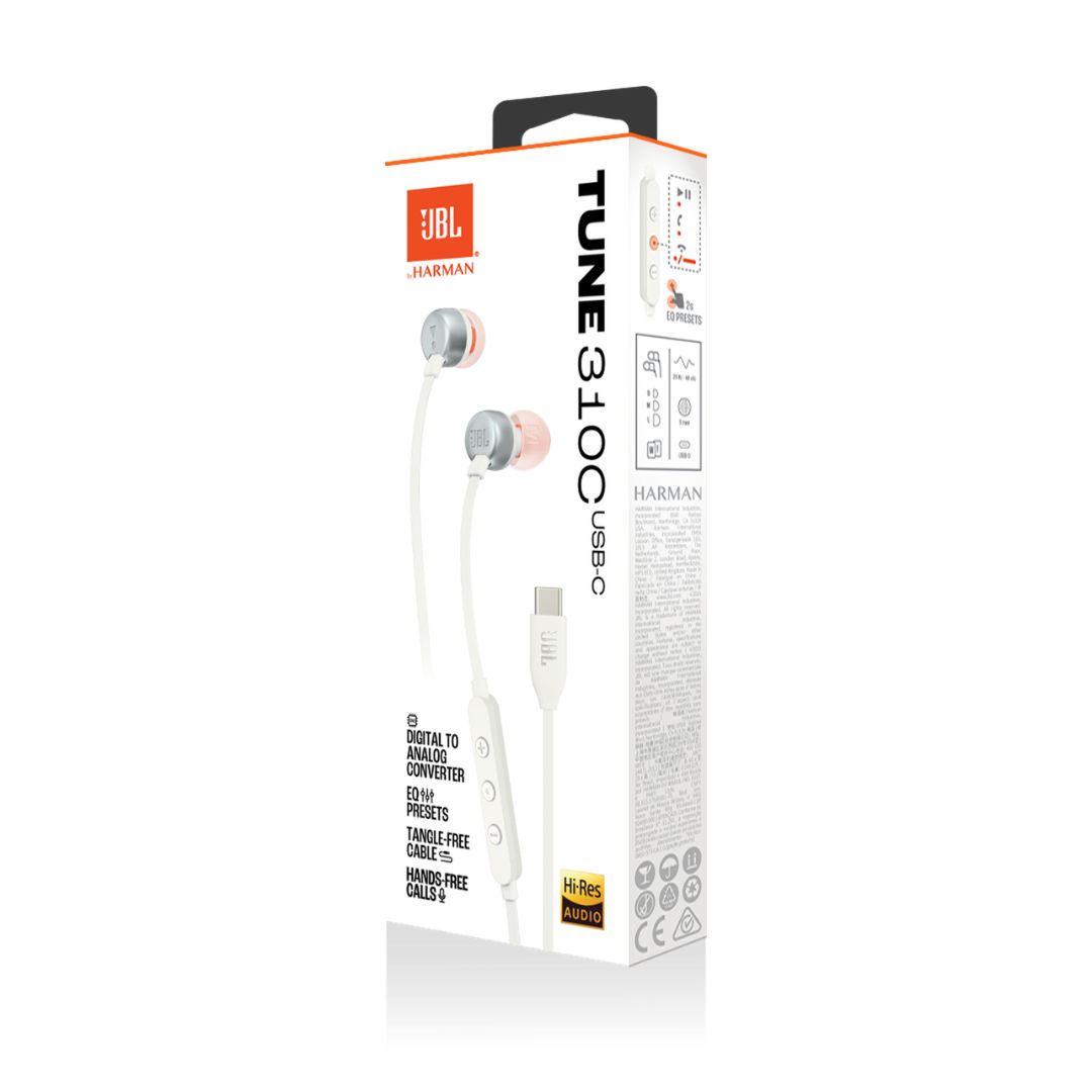 AUDIFONOS ALAMBRICOS JBL TUNE 310C USB-C - BLANCO - 8