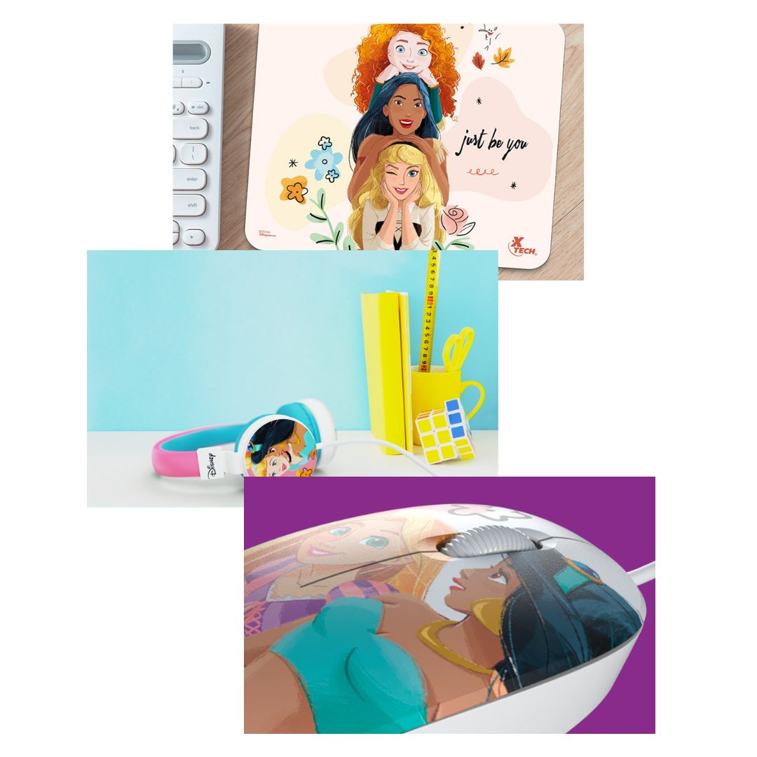 PACK XTECH PRINCESAS AUDIFONOS + MOUSE + MOUSEPAD - 8