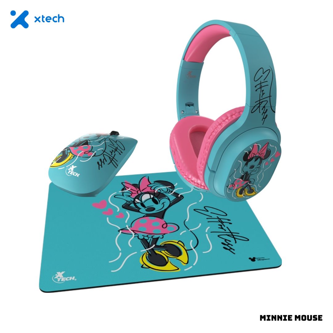 PACK XTECH MINNIE AUDIFONOS + MOUSE + MOUSEPAD - 1