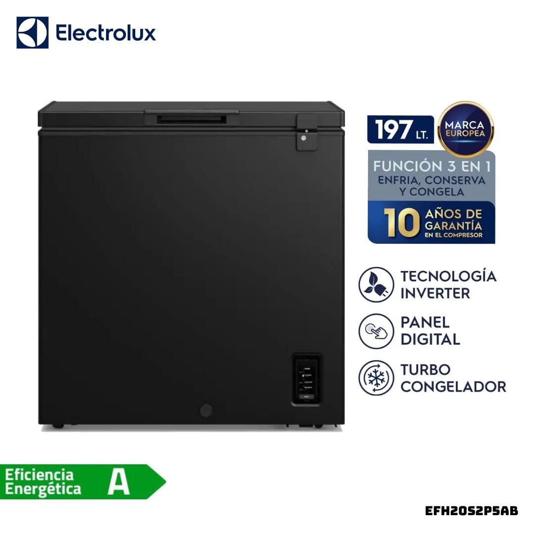 CONGELADORA ELECTROLUX 197 L NEGRO - EFH20S2P5AB - 1