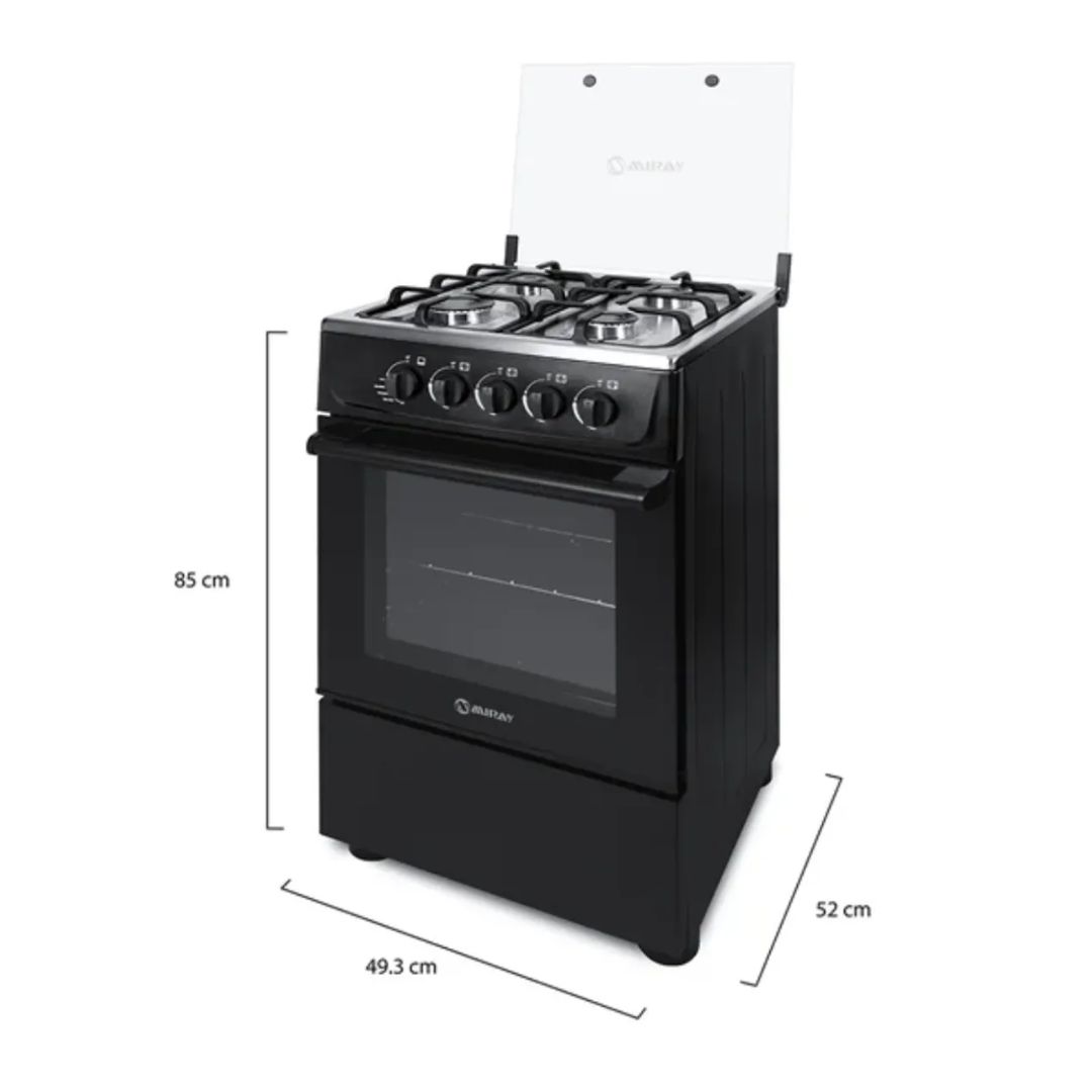 COCINA DE PIE MIRAY A GAS 4 HORNILLAS NEGRO - ANIS PLUS GLP - 3
