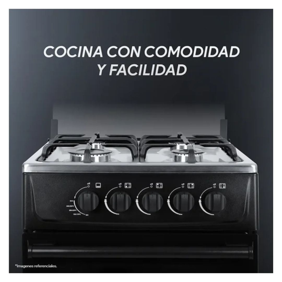COCINA DE PIE MIRAY A GAS 4 HORNILLAS NEGRO - ANIS PLUS GLP - 5