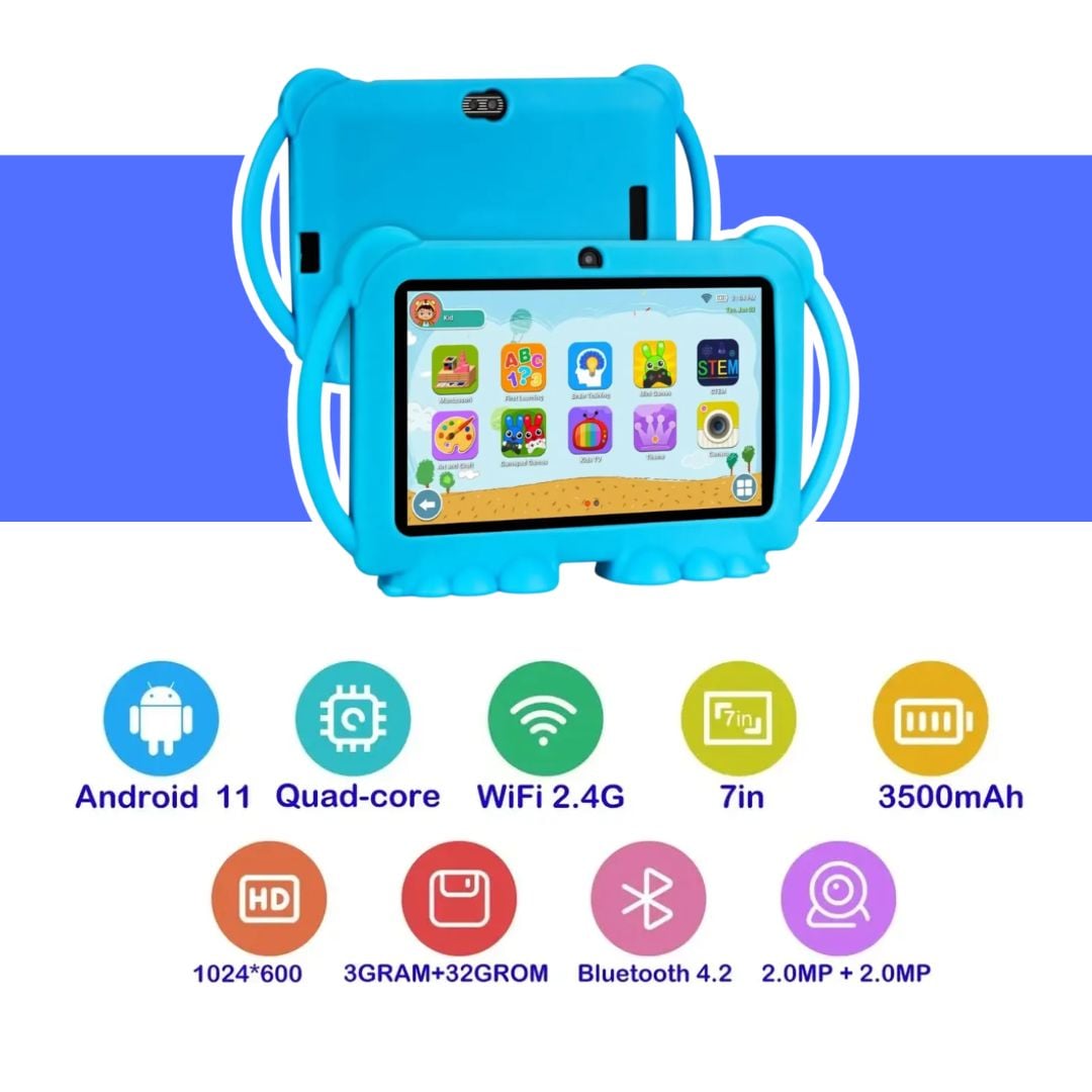 TABLET PARA NIÑOS BLACKPHONE T7 KIDS WIFI 3GB RAM 32GB ROM - CASE AZUL - 2