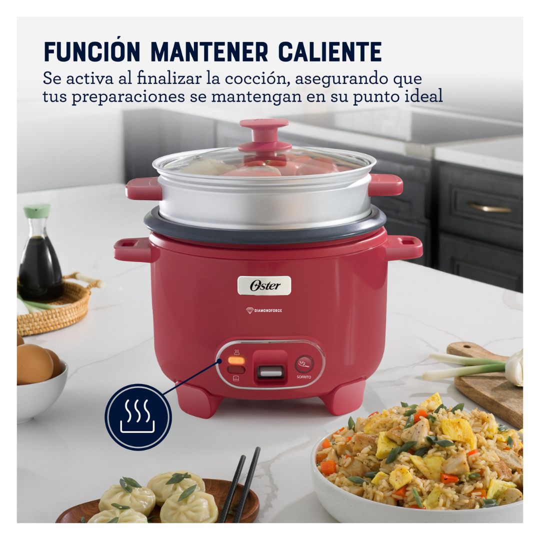 ARROCERA OSTER DIAMONDFORCE 10 TAZAS SANDIA CON VAPORERA - CKSTRC10DFPNK - 5