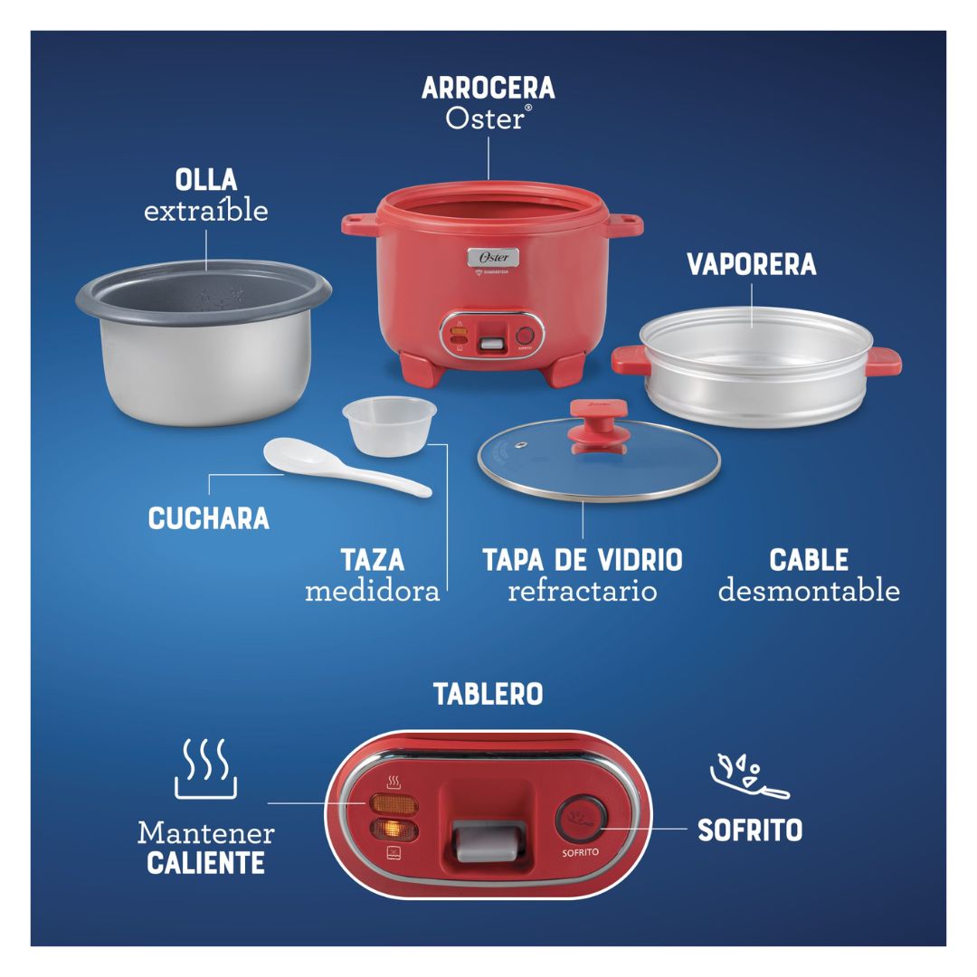 ARROCERA OSTER DIAMONDFORCE 10 TAZAS SANDIA CON VAPORERA - CKSTRC10DFPNK - 8