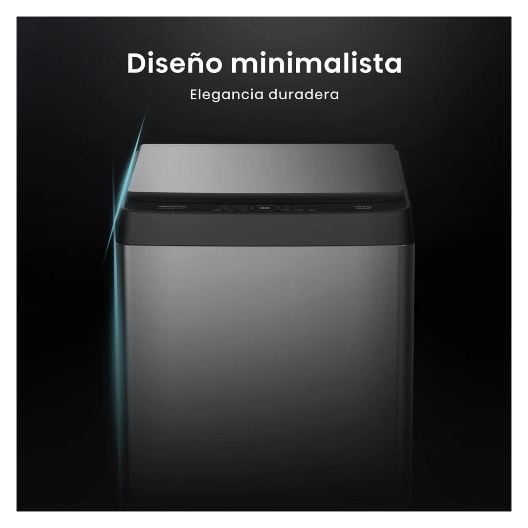 LAVADORA HISENSE TAPA TRANSPARENTE 10.5 KG CARGA SUPERIOR GRIS - WT3D1131UT - 7