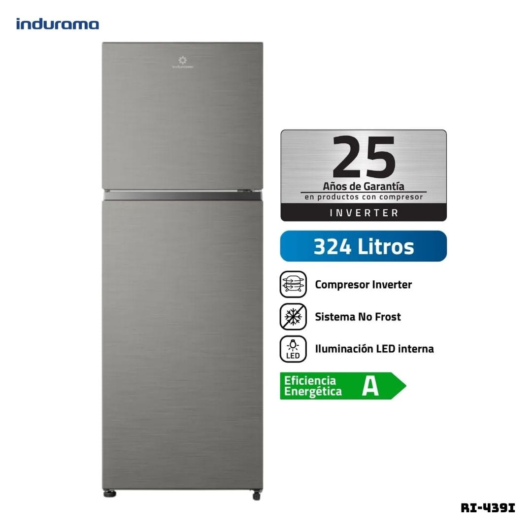 REFRIGERADORA INDURAMA 324 L TOP FREEZER PLATEADO - RI-439I - 1
