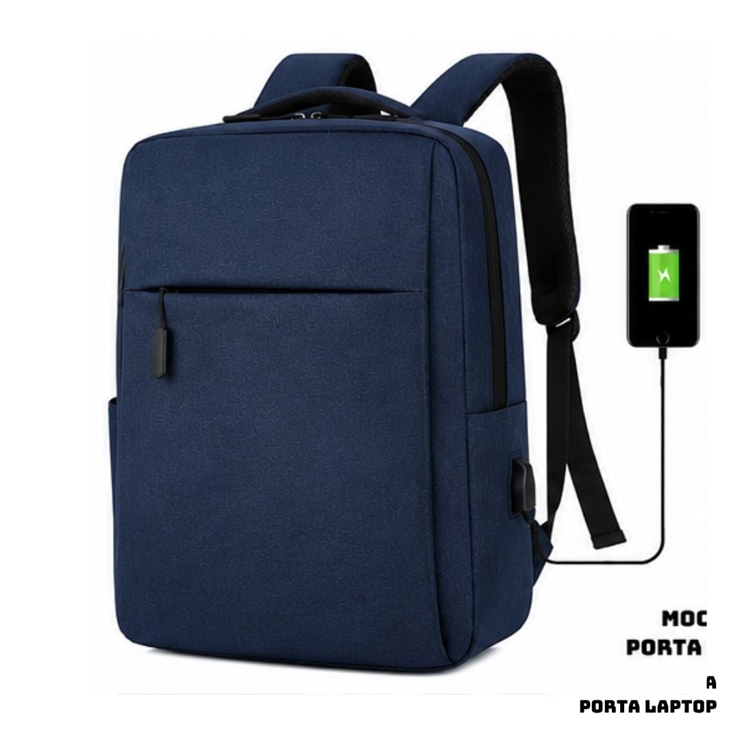 MOCHILA PORTA LAPTOP MINIMALISTA - AZUL - 1