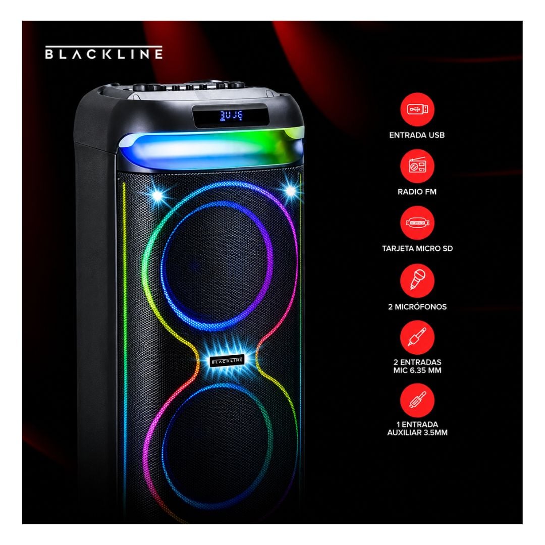 TORRE DE SONIDO BLACKLINE PARTY BOOM - TORRBL8INF - 5