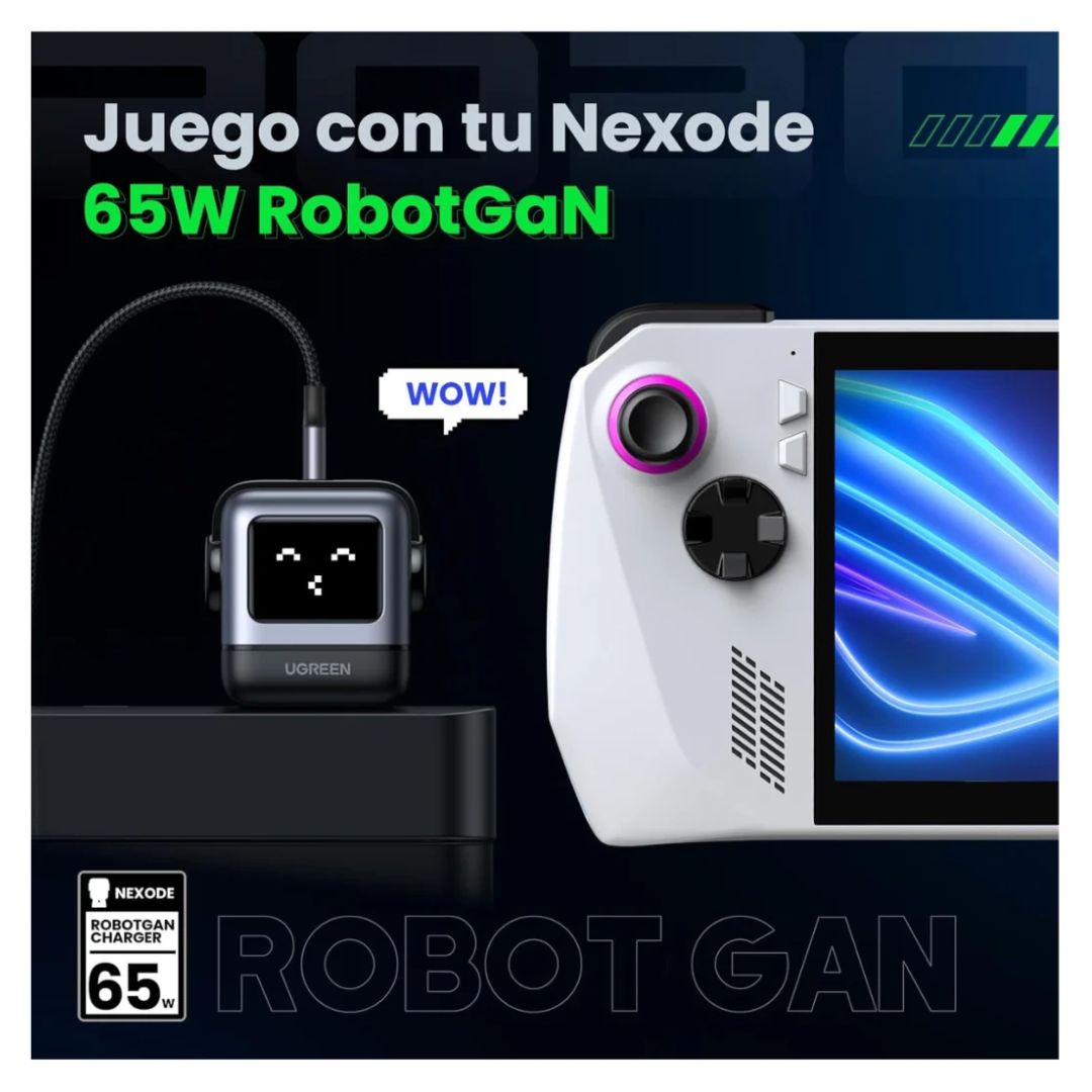 CARGADOR UGREEN ROBOT CON PANTALLA LED 65W CARGA RAPIDA - 6