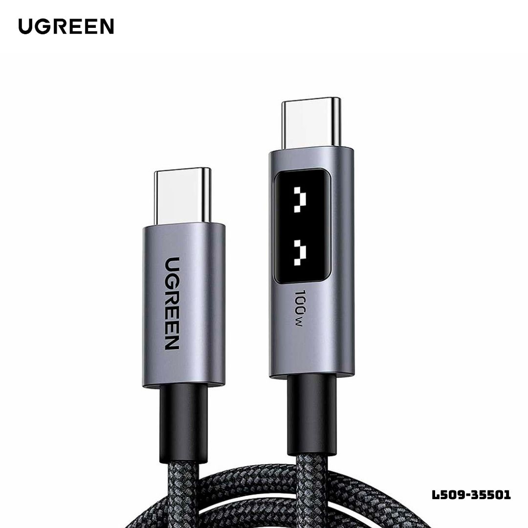 CABLE UGREEN 100W 1 M CARGA RAPIDA LED NEGRO - 1
