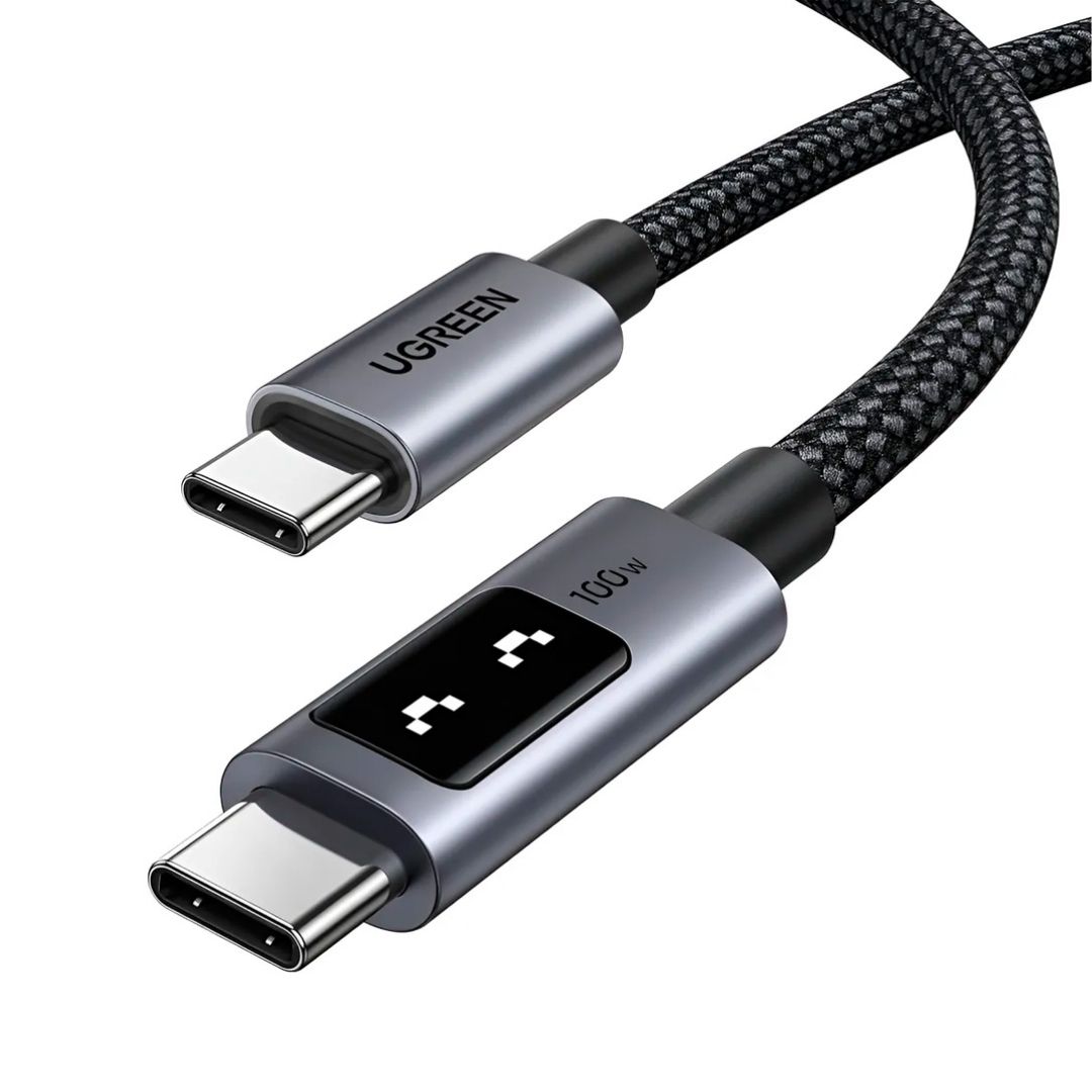 CABLE UGREEN 100W 1 M CARGA RAPIDA LED NEGRO - 2