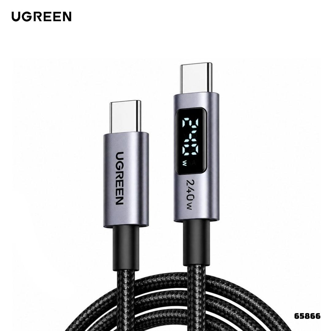 CABLE UGREEN 240W 1 METRO CON PANTALLA LED NEGRO - 1