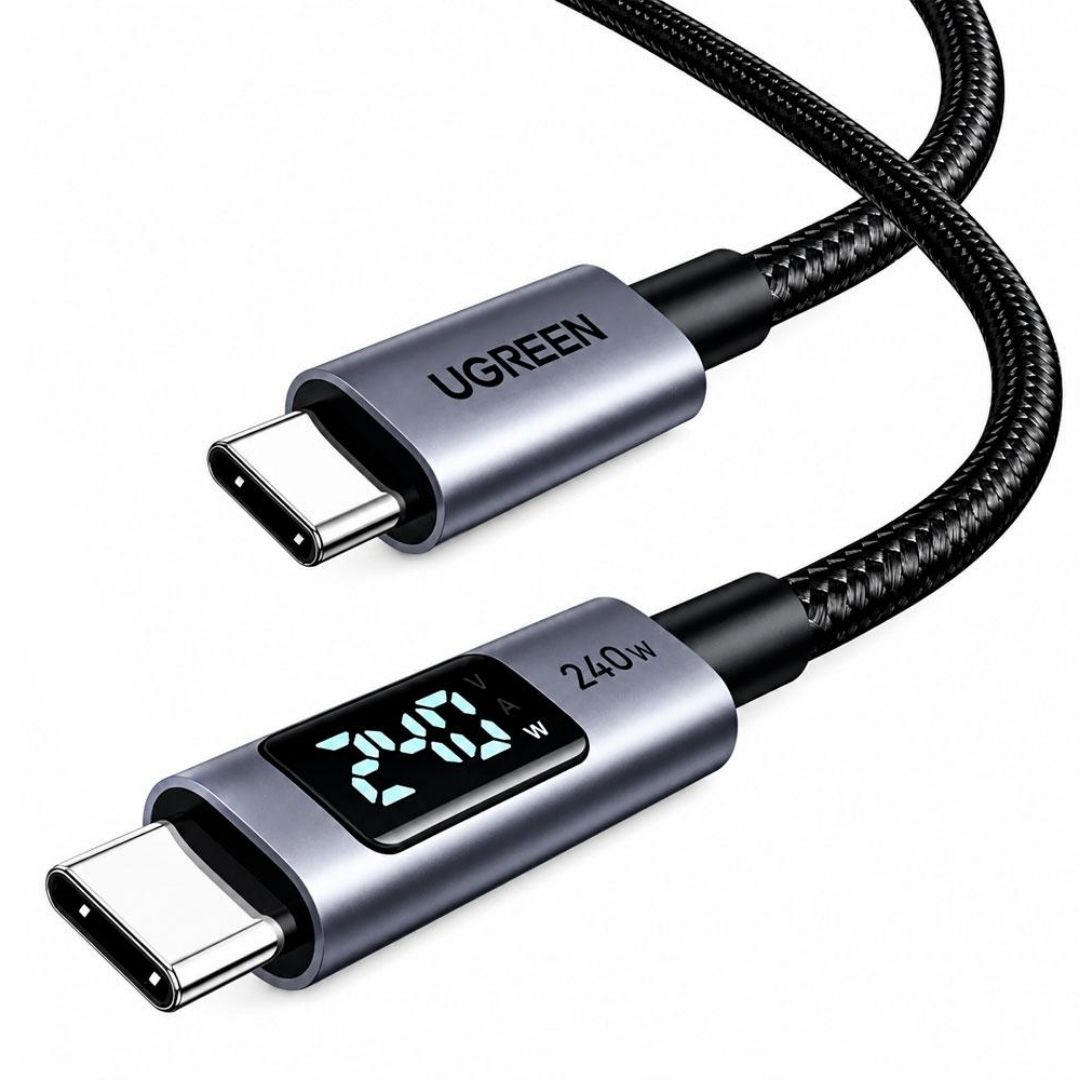 CABLE UGREEN 240W 1 METRO CON PANTALLA LED NEGRO - 2