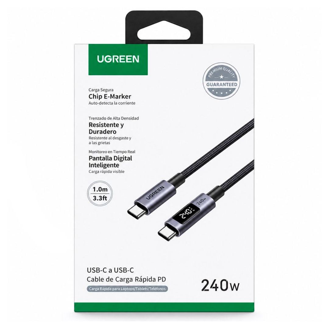 CABLE UGREEN 240W 1 METRO CON PANTALLA LED NEGRO - 4