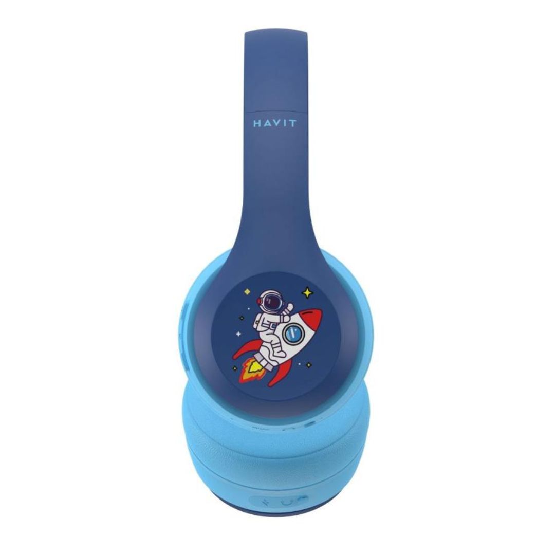 AUDIFONOS HAVIT  BLUETOOTH PARA NIÑOS H626BT DISEÑO ERGONÓMICO - AZUL - 5