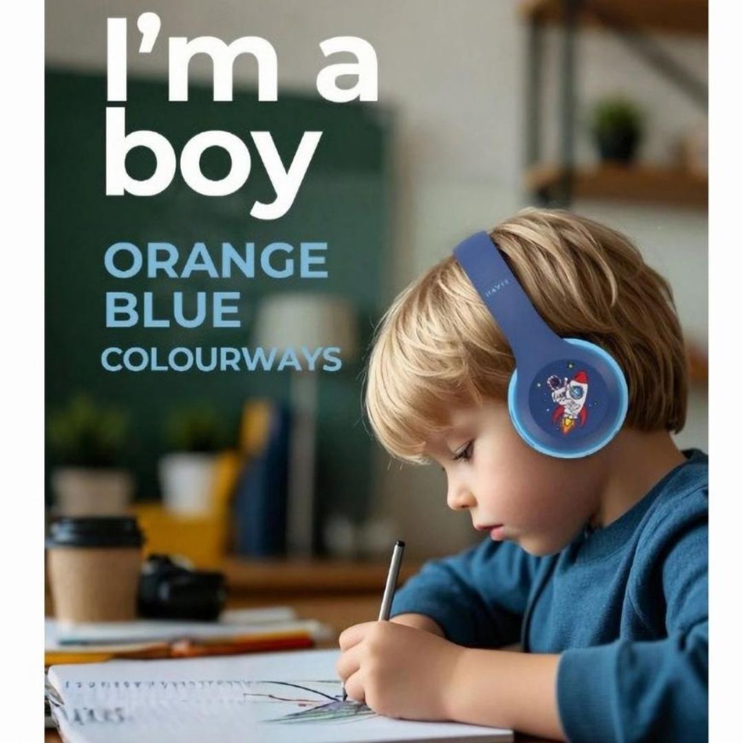 AUDIFONOS HAVIT  BLUETOOTH PARA NIÑOS H626BT DISEÑO ERGONÓMICO - AZUL - 7