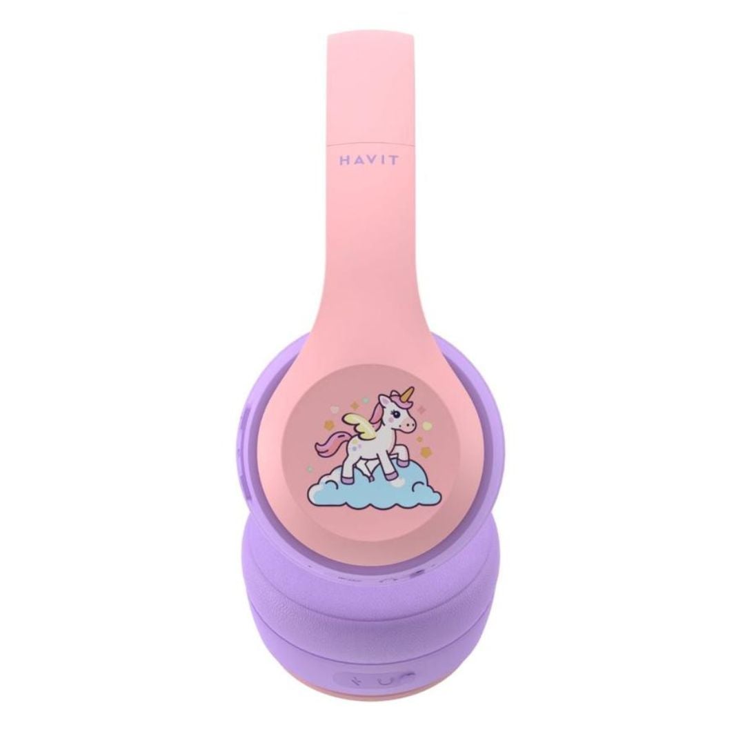 AUDIFONOS HAVIT  BLUETOOTH PARA NIÑOS H626BT DISEÑO ERGONÓMICO - ROSADO - 5