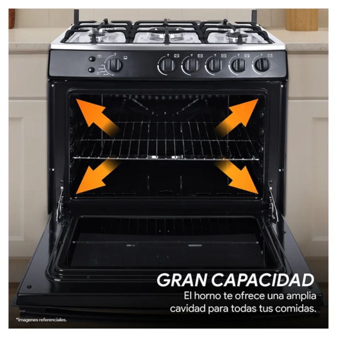 COCINA A GAS MIRAY GIRASOL PLUS GLP 5 HORNILLAS - NEGRO - 8