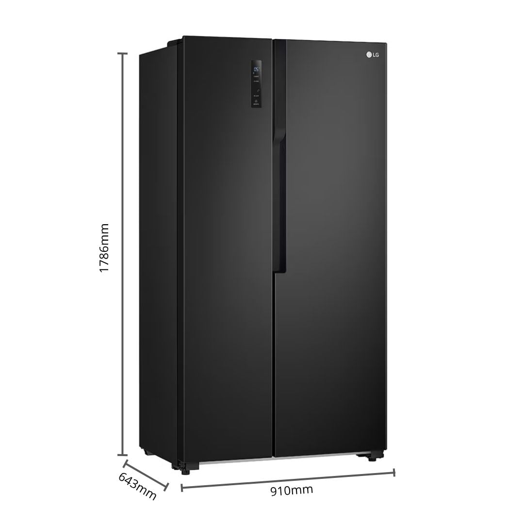 REFRIGERADORA LG 334 L SIDE BY SIDE NEGRO - GS51MPD - 2