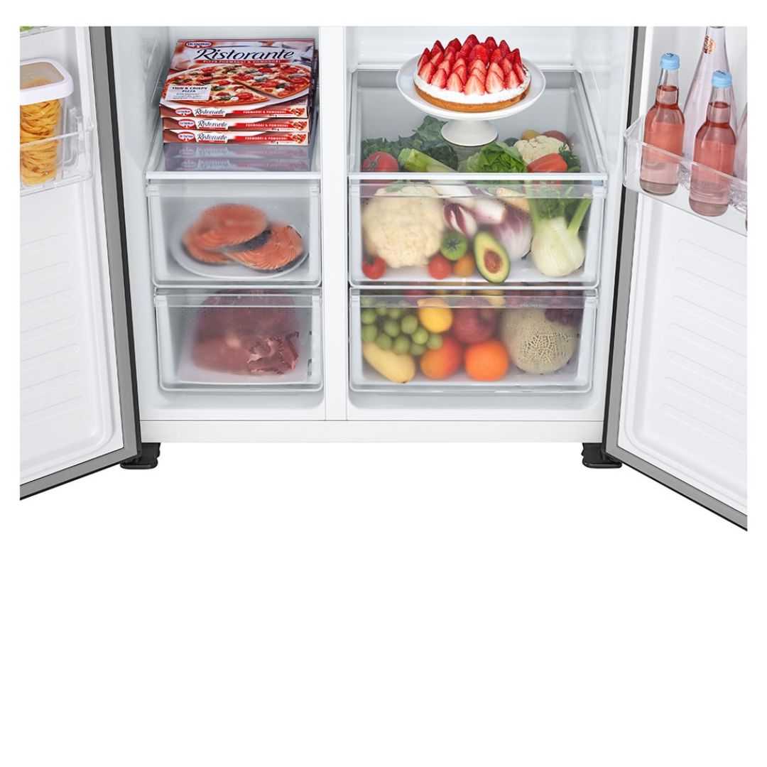 REFRIGERADORA LG 334 L SIDE BY SIDE NEGRO - GS51MPD - 6