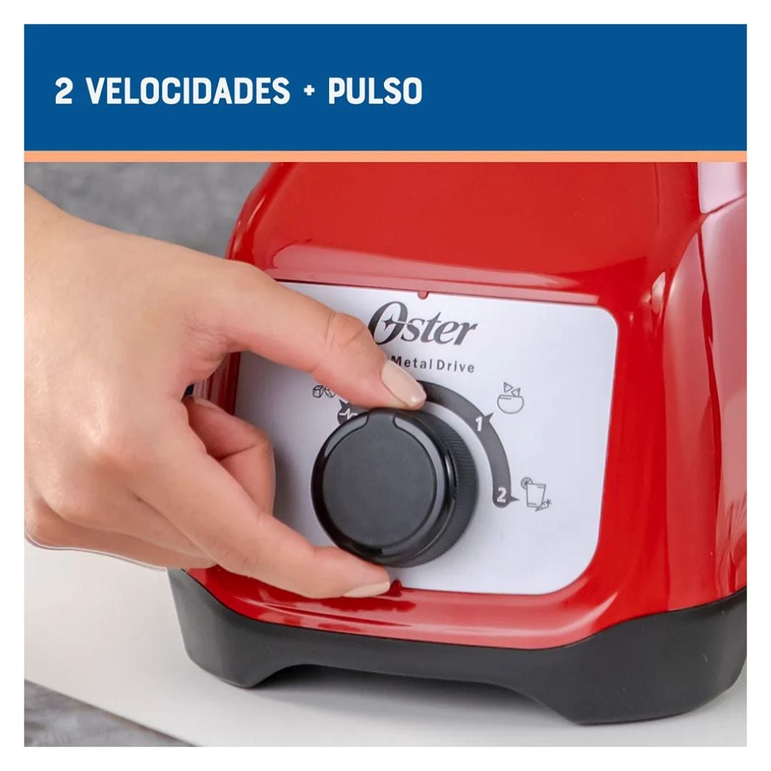LICUADORA OSTER 2 VELOCIDADES 800W ROJA - BLSTKAGRRD - 4