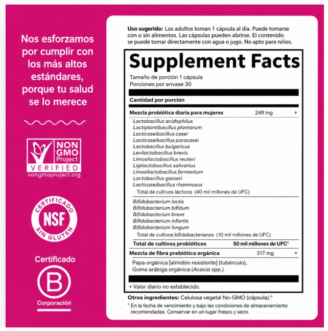 PROBIOTICS FOR WOMEN DR. FORMULATED 30 CAP – GARDEN OF LIFE - 8