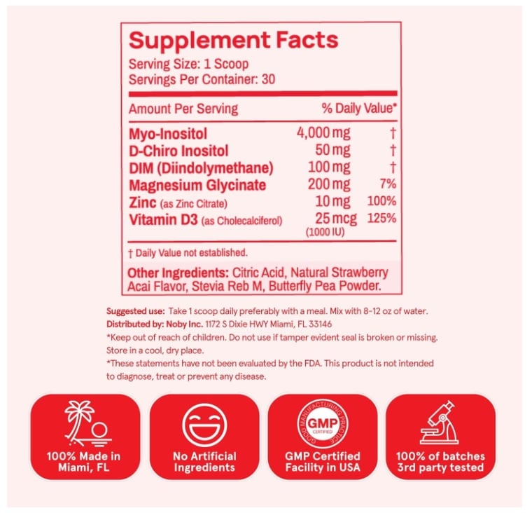 MYO Y D-CHIRO INOSITOL MULTIVITAMÍNICO POLVO ACAI - PEACH PERFECT - 2