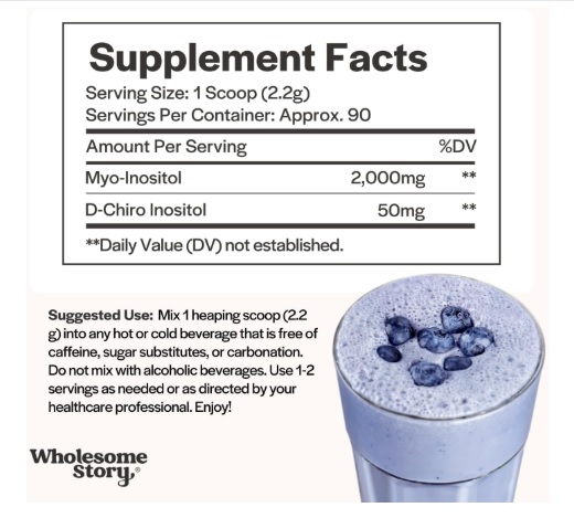 MYO Y D-CHIRO INOSITOL POLVO 90 SERVINGS – WHOLESOME STORY - 2