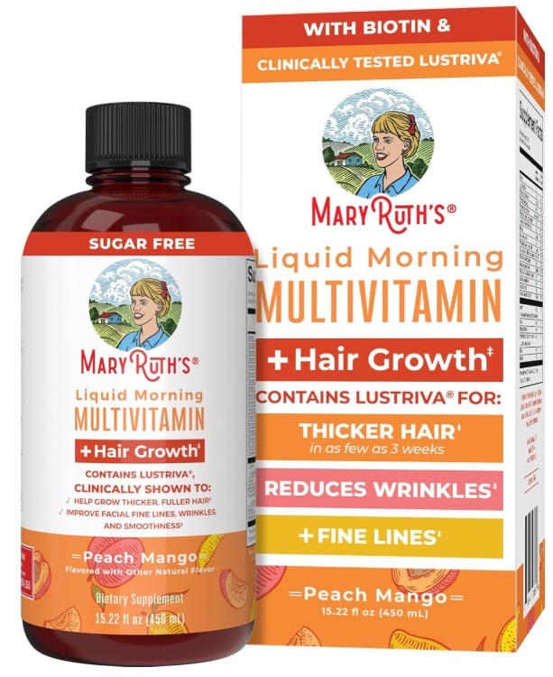 MARY RUTH'S MULTIVITAMÍNICO LÍQUIDO BEBIBLE PARA CRECIMIENTO DEL CABELLO MANGO– 450 ML - 1