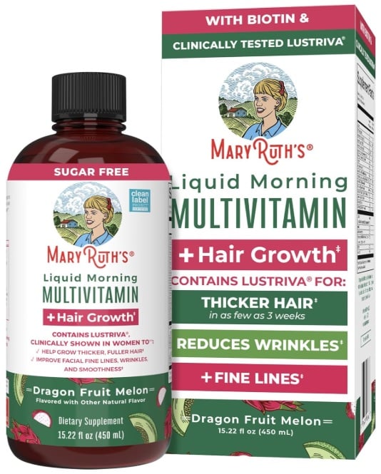 MARY RUTH'S MULTIVITAMÍNICO LÍQUIDO BEBIBLE PARA CRECIMIENTO DEL CABELLO DRAGON FRUIT – 450 ML - 1