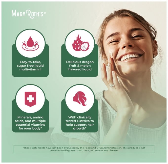 MARY RUTH'S MULTIVITAMÍNICO LÍQUIDO BEBIBLE PARA CRECIMIENTO DEL CABELLO DRAGON FRUIT – 450 ML - 5