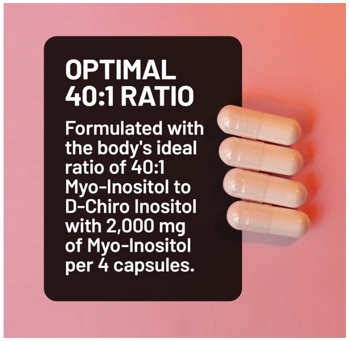 MYO Y D-CHIRO INOSITOL 40:1 RATIO 120 CÁPSULAS - NATUREWISE - 2
