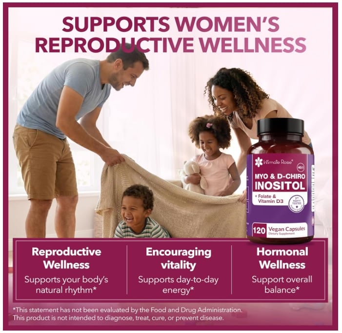 MYO Y D-CHIRO INOSITOL CON FOLATO Y VITAMINA D 120 CÁPSULAS - INTIMATE ROSE - 4