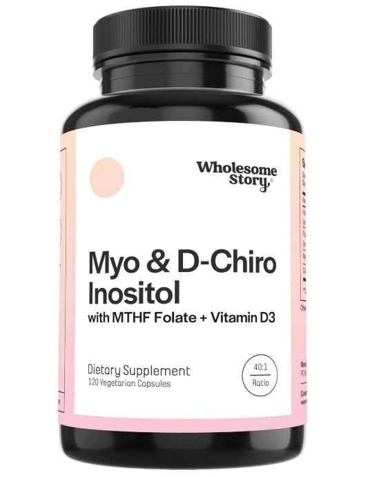 MYO Y D-CHIRO INOSITOL CON MTHF, ÁCIDO FÓLICO Y VITAMINA D 120 CAP - WHOLESOME STORY - 1