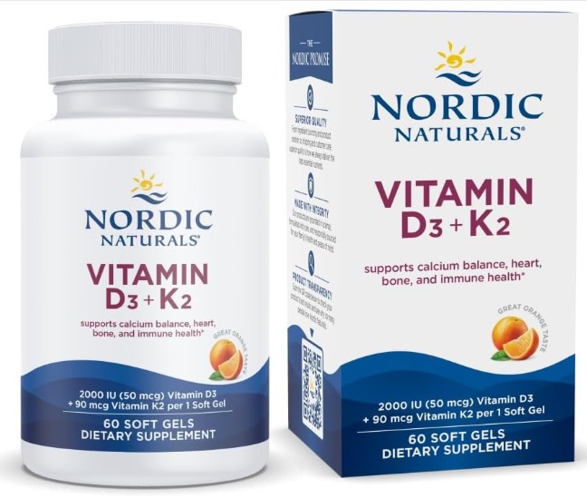 NORDIC NATURALS VITAMINA D3 + K2 – 60 CÁPSULAS - 1