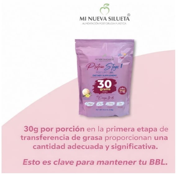 PROTEÍNA POST- LIPO BBL STAGE 1 SABOR VAINILLA - MI NUEVA SILUETA 1 KILO - 2