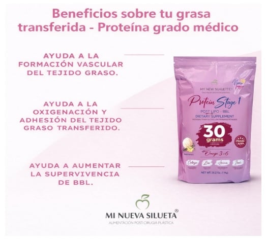 PROTEÍNA POST- LIPO BBL STAGE 1 SABOR VAINILLA - MI NUEVA SILUETA 1 KILO - 4