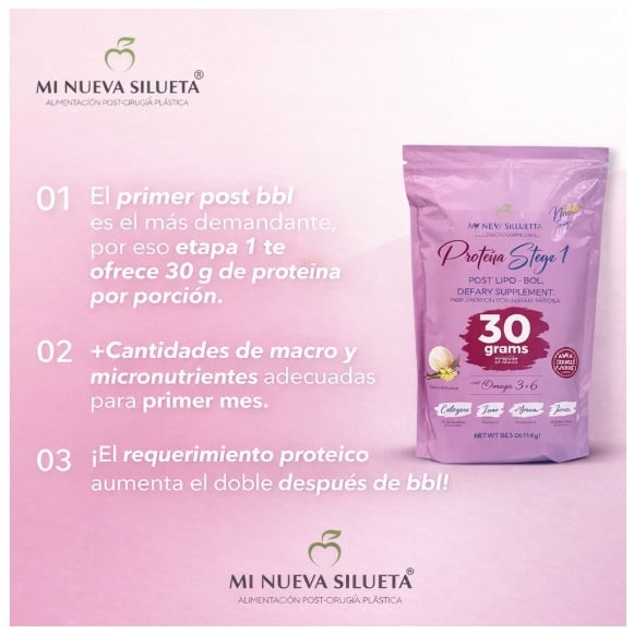 PROTEÍNA POST- LIPO BBL STAGE 1 SABOR VAINILLA - MI NUEVA SILUETA 1 KILO - 5