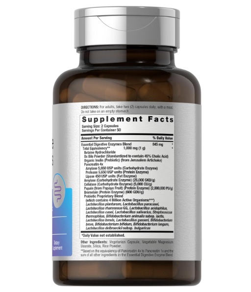 ENZYMAS DIGESTIVAS CON PROBIOTICOS Y PREBIOTICOS 100 CÁPSULAS – HORBAACH - 5