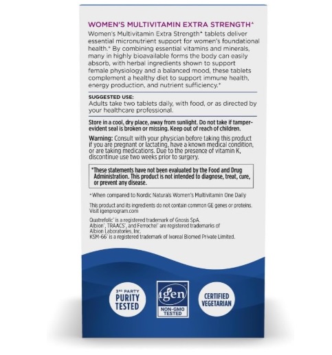 NORDIC NATURALS MULTIVITAMÍNICO EXTRA FUERTE PARA MUJER – 60 CÁPSULAS - 4
