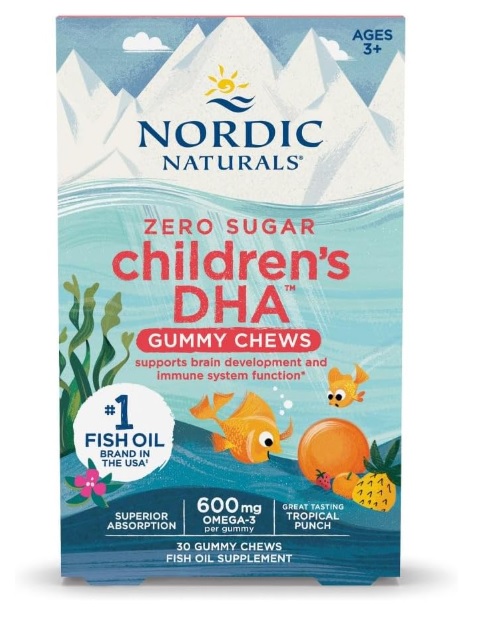 NORDIC NATURALS ZERO SUGAR - GOMITAS MASTICABLES DHA PARA NIÑOS – 30 GUMMY CHEWS - 1