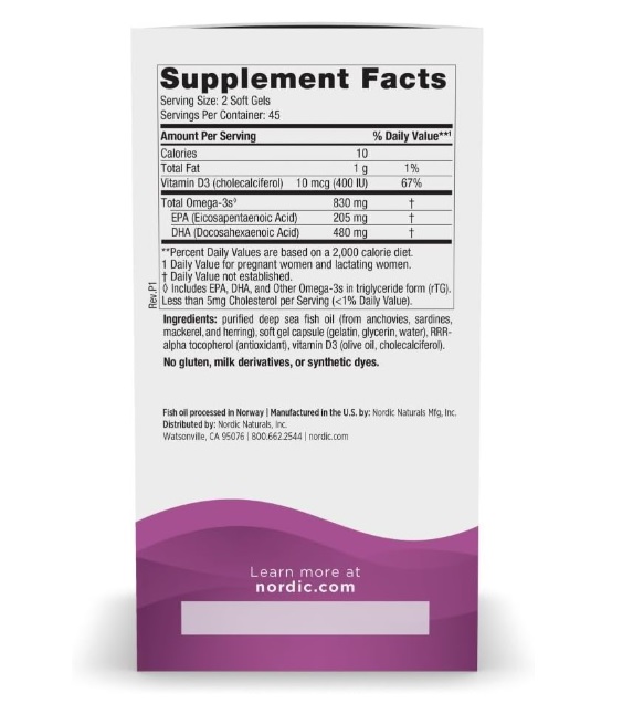 NORDIC NATURALS DHA PRENATAL, VITAMINA D-3 – 90 CÁPSULAS BLANDAS - 3