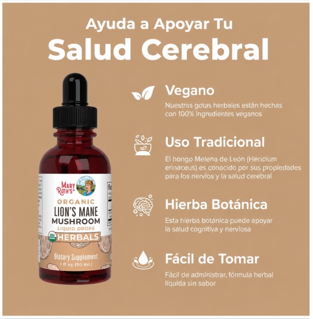 MARYRUTH EXTRACTO LÍQUIDO DE HONGO DE MELENA DE LEÓN – 30 ML - 5