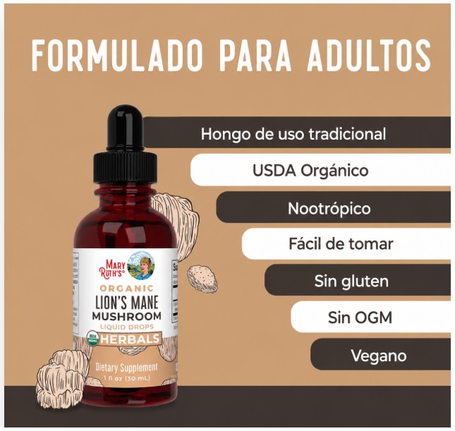MARYRUTH EXTRACTO LÍQUIDO DE HONGO DE MELENA DE LEÓN – 30 ML - 5